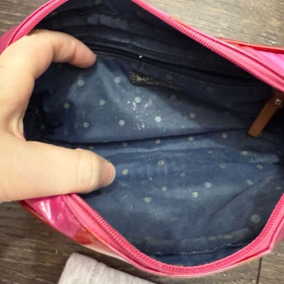 Kate Spade Pink Polka Dot Cosmetic Pencil Pouch - Picture 4 of 4